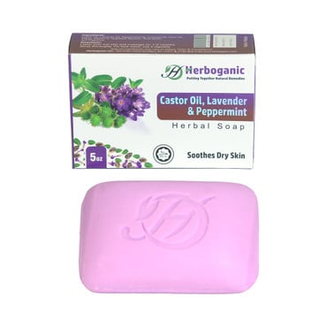 Herboganic: Castor Oil, Lavender & Peppermint Herbal Soap, 5 oz image 0