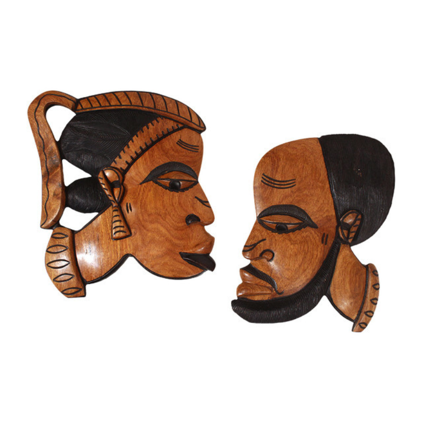 MAHOGANY COUPLE WALL PLAQUE: ASSORTED (4.5LBS) image 0