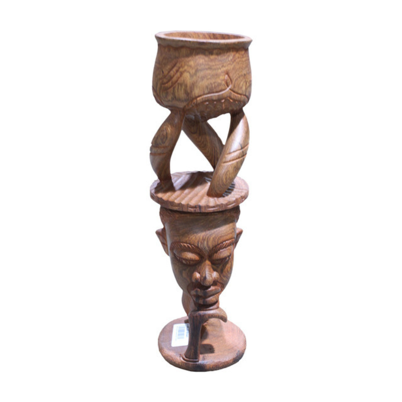 WOOD CARVED SCULPTURAL BOWL (7.11LBS) image 0