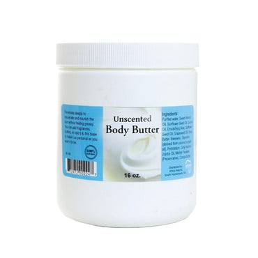 Natural Body Butter - Unscented 1 Pound image 0