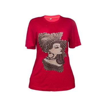 Crown & Coils(Red Tee with Full-Head Braided Queen) (Copy) - M image