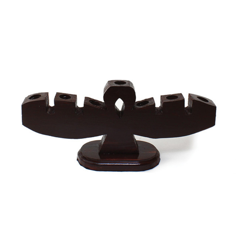HANDMADE LARGE WOODEN ANKH KINARA (1.9LBS) image 0